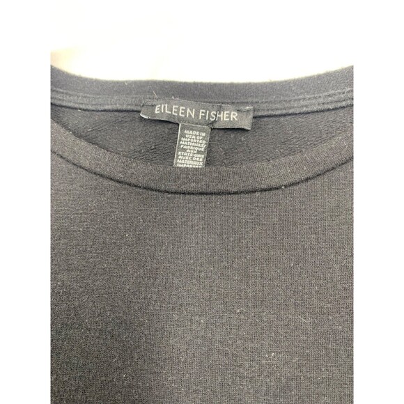 Eileen Fisher Short Sleeve Sweater Women's Size M Black Layering Old Money - Picture 2 of 7